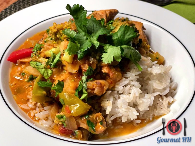 Bild: Schnelles Hähnchenbrust Curry mit gebratenem Reis
